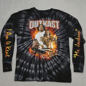 Outkast Ms. Jackson Longsleeve T-Shirt Large Tie-Dye Black Rap Tee